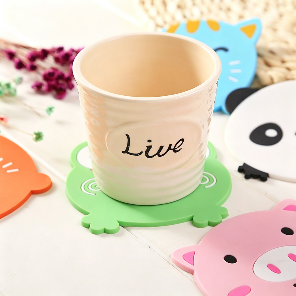 Silicone Drink Coasters Set with Holder