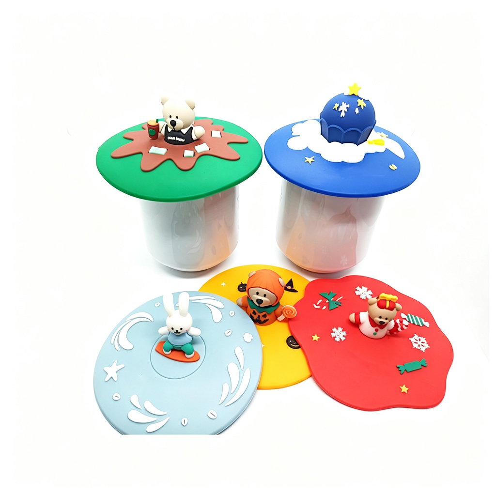 PVC Cup Lid Cover Silicone Reusable