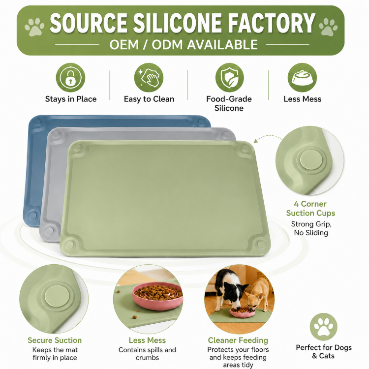 Portable Waterproof Silicone Pet Feeding Mat